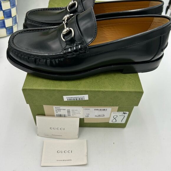 Men's Gucci, leather horse bit loafers size 10 fits 10.5 US made in Italy - Picture 4 of 11